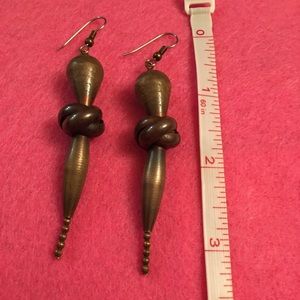 Bronze Drop Earrings with Middle Twist